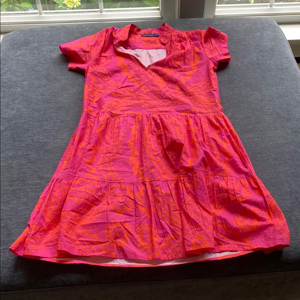 Pink Ruffled Smocked A-Line Sundress